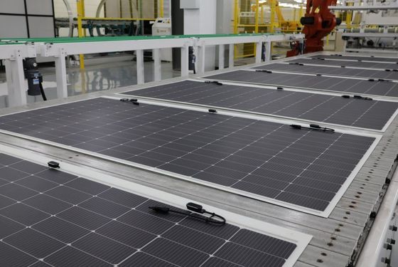 Modulo solare fotovoltaico a produzione rapida 520W 560W 580W con potenza massima di 580W e gamma di temperatura operativa da -40-85
